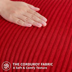 Mecatny Christmas Decorative Corduroy Throw Pillow Covers 16x16 Set of 2 for Sofa Living Room, Soft Neutral Boho Couch Pillow Covers for Home Decor, Christmas Red