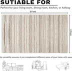 Cotton Rugs for Living Room 24x36 inches, Farmhouse Cotton Area Rug for Bedroom, Washable Tufted Indoor Floor Carpet for Kitchen Dorm Office Dining Room Office Home Decor, Off White Natural