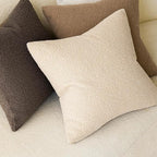 Foindtower Pack of 2, Curly Faux Fur Decorative Throw Pillow Covers Soft Neutral Plush Cushion Case with Zipper Cozy Modern Pillowcase for Home Living Room Couch Bed Sofa 20 x 20 Inch, Light Beige