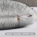 FUTEI White Decorative Throw Pillow Covers 18x18 Inch Set of 2,Soft Faux Raccoon Fur Textured Cushion Case,Modern Home Luxurious Decor for Couch Bed Living Room