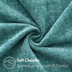 MIULEE Pack of 2 Couch Throw Pillow Covers 12x20 Inch Soft Teal Chenille Pillow Covers for Sofa Living Room Solid Dyed Pillow Cases