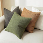 Foindtower Set of 2, Decorative Textured Boucle Throw Pillow Covers Accent Solid Pillow Cases Neutral Soft Cozy Couch Cushion Case for Chair Sofa Bedroom Living Room Home Decor 24 x 24 Inch Dark Brown