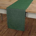 Solino Home Linen Table Runner 120 Inches Long - Athena, 100% Pure Linen Forest Green 14 x 120 Inch Table Runner for Dining, Fall, Autumn, Thanksgiving, Christmas