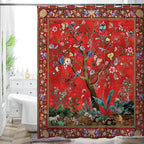 Bohemian Bathroom Curtain Colorful Boho Floral Print Beautiful Bright Polyester Fabric Cloth Shower Curtain for Bathroom Decoration, 72"x72"