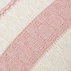 Fancy Homi Set of 1 Boho Pink Big Decorative Throw Pillow Cover 24x24 Inch for Couch Bed Bedroom, Aesthetic Modern Organic Farmhouse Room Decor, Soft Cotton Accent Macrame Woven Cushion Case
