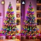 Mlambert Christmas Tree Lights, 9.5ft 16 Lines Fairy String Light, 8 Modes 560 LED Xmas Lighting with Remote Timer for Holiday, Warm White/Multicolor
