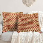 Boho Living Jada Premium Woven Design, Living Room Décor, Decorative Throw, (2) 18" x 18" Pillow Covers, Rust 2 Count