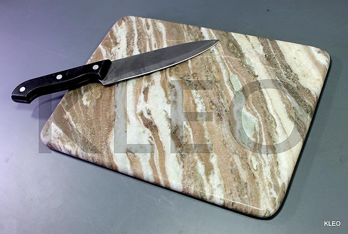 Marble Chopping Board Cutting Board Cheese Board Cheese Platter Kitchen Appliance Wine Serve-ware Birthday Anniversary Corporate Gift (9" x 12" - Beige)