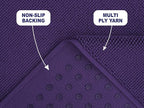 American Soft Linen Bath Rug, 17 in 24 in 100% Cotton Bath Mats Rugs for Bathroom, Slip Reducer Washable Shaggy Form Area Rugs, Purple Bath Rug