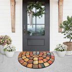 ubdyo Welcome in Style Front Door Mat - Low Pile Front Door Mat Outside Entrance - Muddy Dirt Trapping Welcome Matt Outdoor - Rubber Backing Anti Slip Indoor Doormat Entrance, 29" x 17"