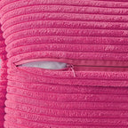 MIULEE Decorative Throw Pillow Covers for Couch Bed Livingroom 18x18 Inch Set of 2 Hot Pink Boho Accent Throw Pllows Broadside Striped Patchwork Soft Corduroy Pillowcases