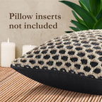 Boho Living Jada Premium Woven Design, Living Room Décor, Decorative Throw, (2) 18" x 18" Pillow Covers, Black 2 Count