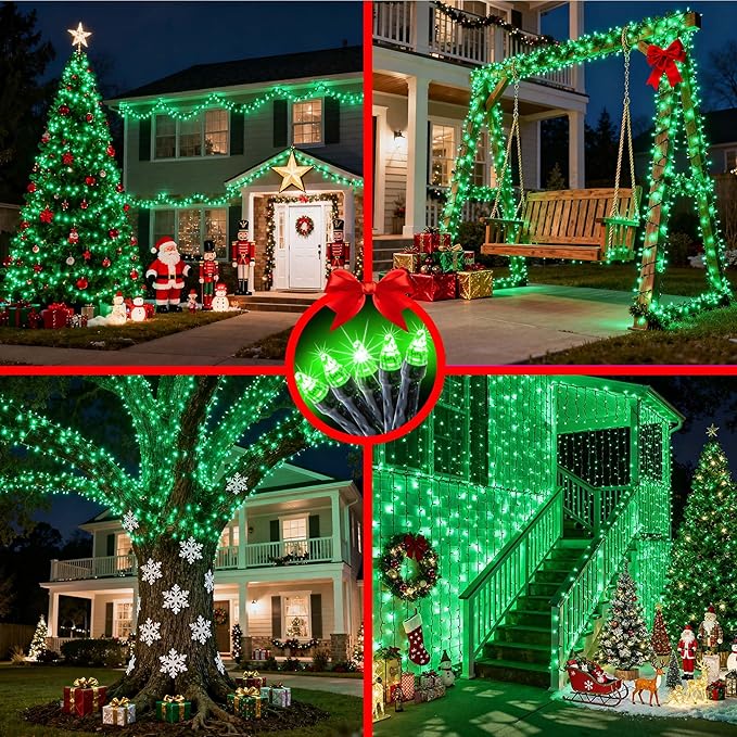 1500 LED 470FT Christmas String Lights Outdoor, 12 Pro Modes and Timer Memory & Brightness, Plug in Waterproof Clear Wire Twinkle Light for for Xmas Yard Tree Wedding Party Decor (Green)
