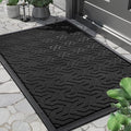 Yimobra Large Door Mat Outside Entrance 36x24, Waterproof Heavy Duty Outdoor Mats for Front Door, Non Slip Rubber Entry Mat for Garage Patio Indoor, Easy Clean, Black