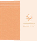 American Soft Linen Luxury 4 Piece Bath Towel Set, 600 GSM 100% Cotton Turkish Bath Towels for Bathroom, 27x54 in Extra Large Bathroom Shower Towels, Malibu Peach