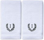Decorative and Monogrammed Hand Towels for Bathroom Kitchen Makeup | Personalized Gift for Wedding-Bridal | Roman Font Custom Luxury Turkish Towel | Spa Collection, Oversized, 16 X 30 Inch, Set of 2