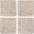 SKL Home CloudSoft Cotton Luxury 4-Piece Washcloth Set, Oatmeal