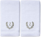 Decorative and Monogrammed Hand Towels for Bathroom Kitchen Makeup | Personalized Gift for Wedding-Bridal | Roman Font Custom Luxury Turkish Towel | Spa Collection, Oversized, 16 X 30 Inch, Set of 2