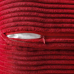 MIULEE Christmas Decorative Throw Pillow Covers for Couch Bed Livingroom 12x12 Inch Set of 2 Red Boho Accent Throw Pllows Broadside Striped Patchwork Soft Corduroy Pillowcases