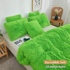 XeGe Faux Fur Throw Pillow Covers, Luxury Fluffy Plush Green Pillow Shams, Shaggy Furry Decorative Pillow Fuzzy Cushion Cover for Sofa Bed Couch, Zipper Closure, Pack of 2(18''x18'', Lime Green)