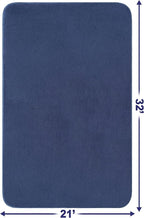 American Soft Linen 21x32 Fluffy Foamed Slip Reducer Bath Rug, Machine Washable Area Bath Mat Rugs for Bathroom, Navy Blue