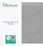 Cotton Paradise 4 Piece Turkish Bath Towels for Bathroom, Extra Large Soft Plush Towels Bathroom Set, Light Grey
