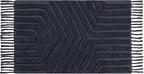 Boho Bathroom Rug 2' x 3', Washable Hand-Woven Tufted Cotton Rug with Tassels for Entryway 24x36 inch, Foyer, Bedroom, or Kitchen - Dark Grey