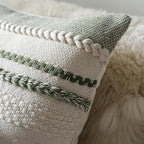 Boho Throw Pillow Covers 20x20 Inch Set of 2, Green Textured Decorative Couch Pillow Cases for Farmhouse Home Decor, Accent Cushion Cover for Sofa, Bed, Living Room, Bedroom