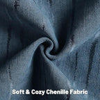 FUTEI Navy Blue Chenille Decorative Throw Pillow Covers 22x22 Inch Set of 2,Soft Embossed Striped Textured Cushion Case,Modern Home Decor for Couch Bed Living Room