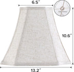 GO&S0 13.2 lnch Beige Oatmeal Lamp Shade,Square Cut Comer Lampshade for Floor and Table Lamps-6.5x13.2x10.6".Natural Linen, Traditional Shade.Handcrafted, Easy Assembly Required (Set of 1)