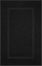 Cotton Paradise 100% Cotton Bath Mats for Bathroom Floor Set of 2 Pack, 20x34 Soft Absorbent Washable Quick Dry Tub Bathmat, Black Towel Bath Mat
