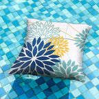 Dark Blue and Light Green Floral Pillow Covers 18x18 Set of 2 Outdoor Pillows Covers Waterproof Summer Pillowcovers Polyester Cushion Case Decor for Couch Patio Funiture Garden Porch 01T18