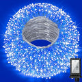 300 LED Outdoor Christmas Lights 75ft, 12 Lighting Modes Indoor String Lights Dimmable & Timer Memory, Outsite Waterproof Tree Lights for Xmas Room Garden Wedding Party Holiday Decorations Blue