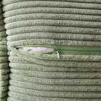 MIULEE Decorative Throw Pillow Covers for Couch Bed Livingroom 20x20 Inch Set of 2 Light Olive Green Boho Accent Throw Pllows Broadside Striped Patchwork Soft Corduroy Summer Pillowcases