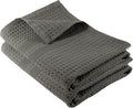 GILDEN TREE Waffle Hand Towels for Bathroom Quick Dry Towel Super Absorbent Thin 100% Cotton Hand Towels Lint Free, Hand Towels for Bathroom Set of 2, Classic Style (Stone)