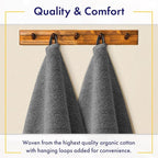 100% Organic Zero-Twist Cotton Towel - Luxury Bath Towel - Ultra Soft & Plush 700GSM Long-Staple Cotton (Granite Grey)