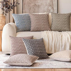 Foindtower Set of 2 Decorative Vintage Floral Print Throw Pillow Covers Neutral Modern Farmhouse Cushion Covers Boho Home Decor for Sofa Couch Chair Bedroom Living Room,22×22 Inch,Tan Taupe