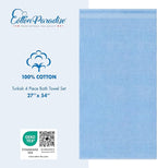 Cotton Paradise 4 Piece Turkish Bath Towels for Bathroom, 100% Cotton Extra Large Soft Plush Towels Bathroom Set, Sky Blue