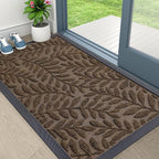 OLANLY Door Mat Indoor Outdoor Entrance, 47x32, Waterproof All-Weather All-Season Doormat, Sturdy Natural Rubber, Stain and Fade Resistant, Low Profile, Easy Clean Patio Entryway Mat, Brown