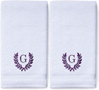 Decorative and Monogrammed Hand Towels for Bathroom Kitchen Makeup | Personalized Gift for Wedding-Bridal | Roman Font Custom Luxury Turkish Towel | Spa Collection, Oversized, 16 X 30 Inch, Set of 2