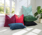decorUhome Christmas Couch Throw Pillow Covers 22x22 Set of 2, Decorative Soft Euro Neutral Chenille Pillow Covers with Elegant Design for Sofa Bed Living Room Home Decor, Green