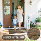 Yimobra Welcome Mat Outdoor Indoor, All-Season Waterproof Front Door Mat Outside Entrance, All-Weather Heavy Duty Non-Slip Doormat, Low Profile Porch Patio Entrance Mats, 36x24, Coffee