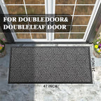 Yimobra Large Door Mat 47x24, All-Weather Waterproof Non-Slip Welcome Matt Outdoor, Heavy Duty Non Slip Doormat for Entryway for Patio and Garage Indoor, Easy Clean, Mix Grey