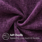 MIULEE Pack of 2 Couch Throw Pillow Covers 20x20 Inch Soft Plum Purple Chenille Pillow Covers for Sofa Living Room Solid Dyed Pillow Cases