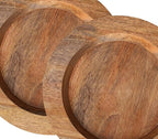 Alpha Living Home 13 inch Rustic Wood Charger Plates - 2 Pack Handcrafted Round Decorative Dinner Serving Tray for Dining, Holiday, Party, Special Event, Decoration, Weddings & Outdoor Wedding (Brown)