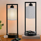 Square Lampshades Set of 2, Linen Lampshades L6.3"x W6.3" x H9.84" High, Easy Assembly Replacement Fabric Shades for Table Lamps Floor Lamps, Gray Color Shade