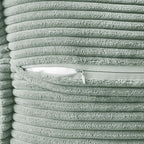 MIULEE Decorative Throw Pillow Covers for Couch Bed Livingroom 18x18 Inch Set of 2 Greyish Green Boho Accent Throw Pllows Broadside Striped Patchwork Soft Corduroy Summer Pillowcases
