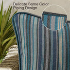 Sunbrella Decorative Outdoor Water Repellent Throw Pillows with Inserts, Set of 4, 20" x12" Pillows for Patio, Backyard, Bed, Couch, and Patio Furniture, Troupe Dock