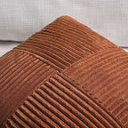 Fancy Homi 2 Packs Rust Samll Decorative Throw Pillow Covers 12x12 Inch with for Living Room Couch Bed, Farmhouse Boho Home Decor, Soft Corss Patchwork Corduroy Square Terracotta Cushion Case 30x30 cm