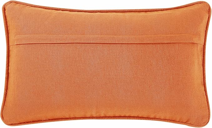 Boho Living Jada Premium Woven Design, Living Room Décor, Decorative Throw, (1) 12" x 20" Pillow Cover with Insert, Harvest Orange